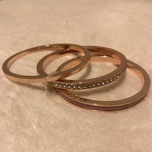 Charming Charlie Trio of Rose Gold Bangles